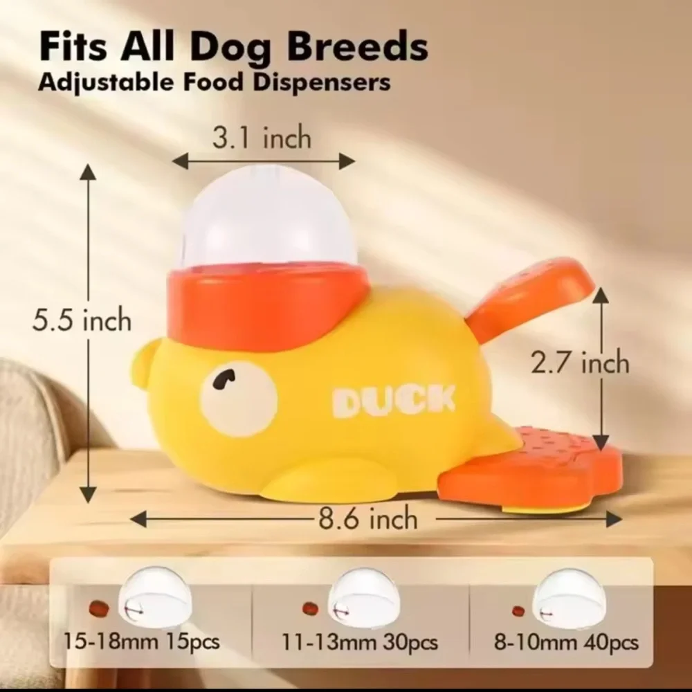 NIB Duck Themed Yellow and Orange Dog Feeder